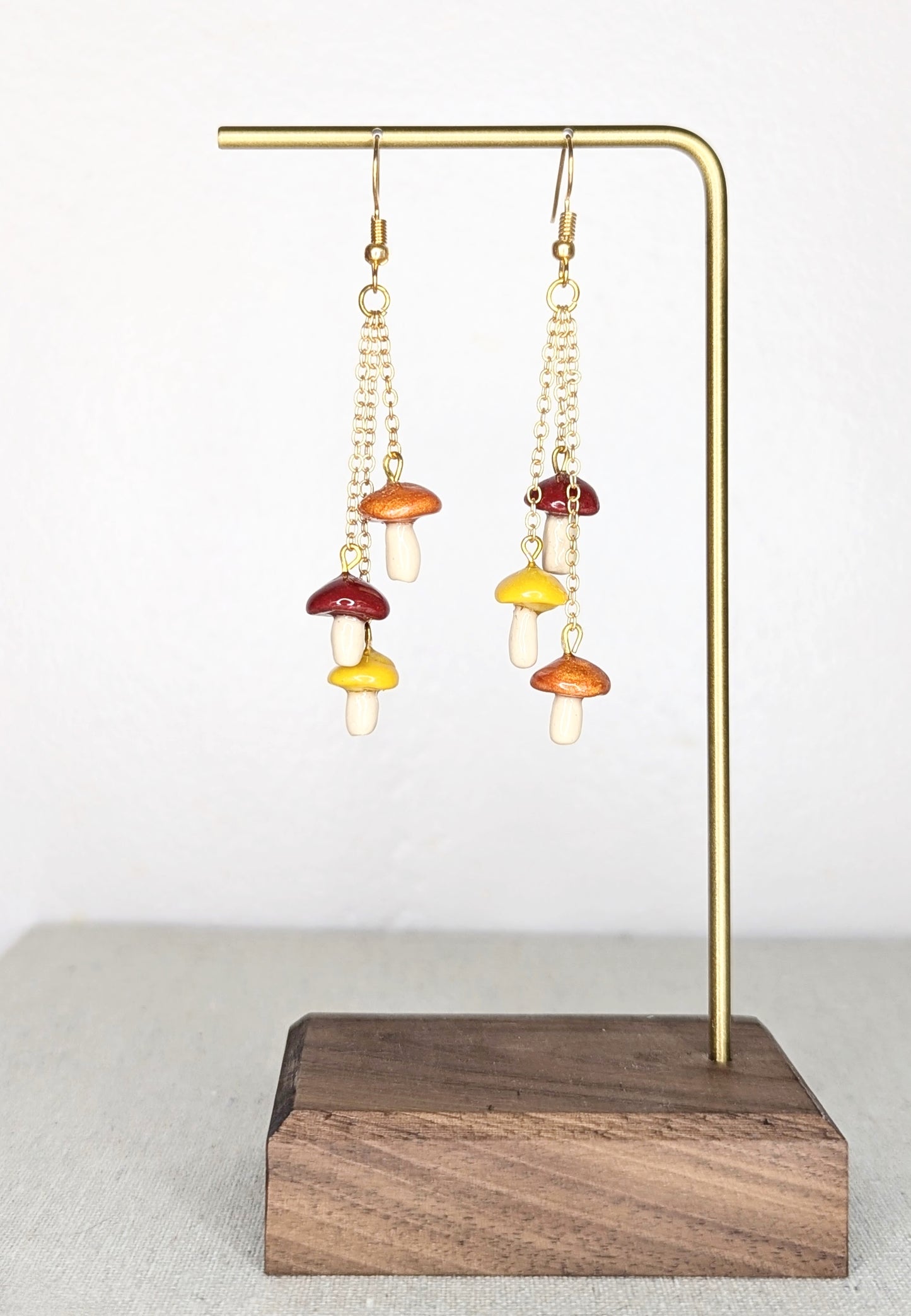Triple Mini Mushroom Earrings