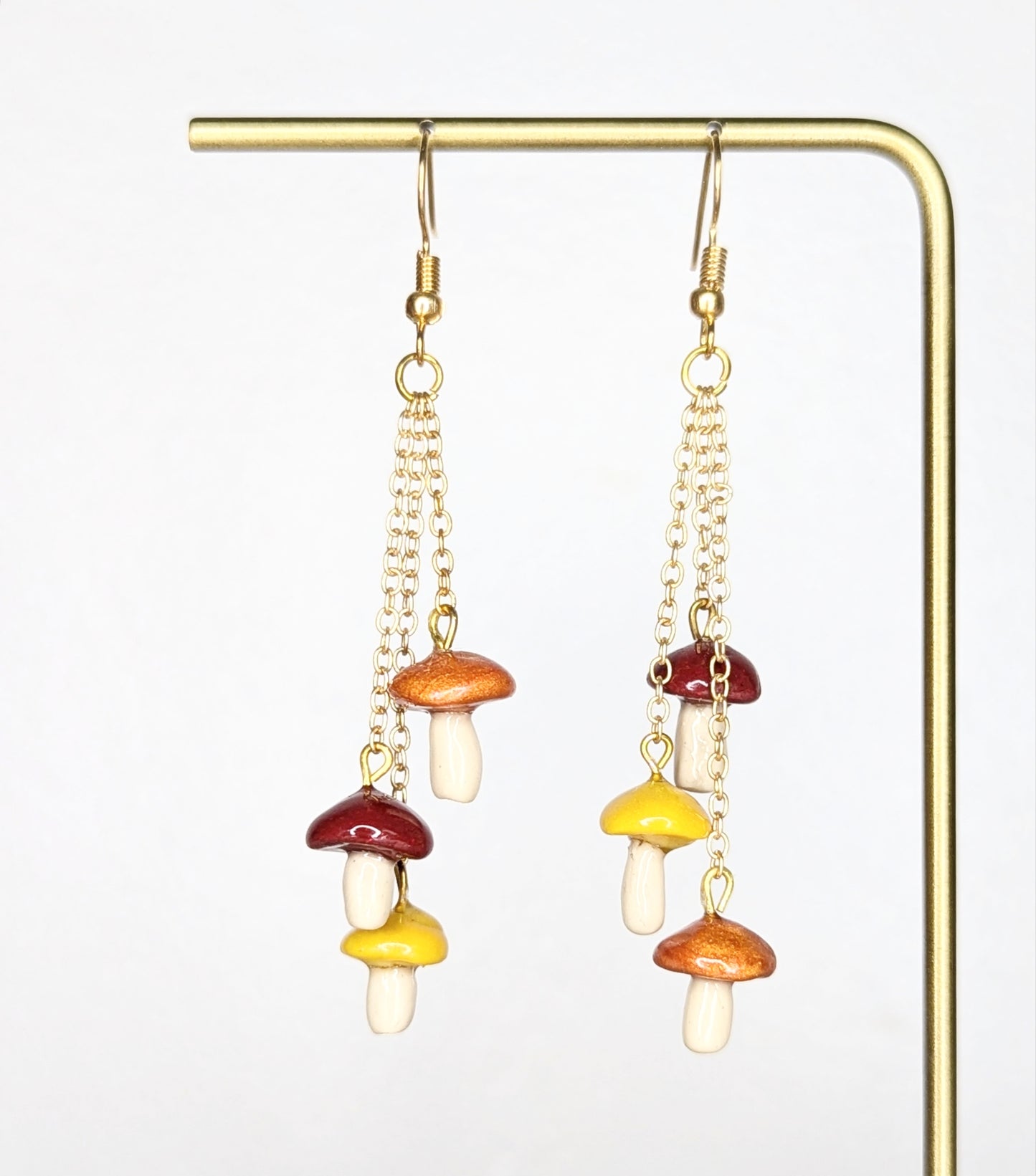 Triple Mini Mushroom Earrings