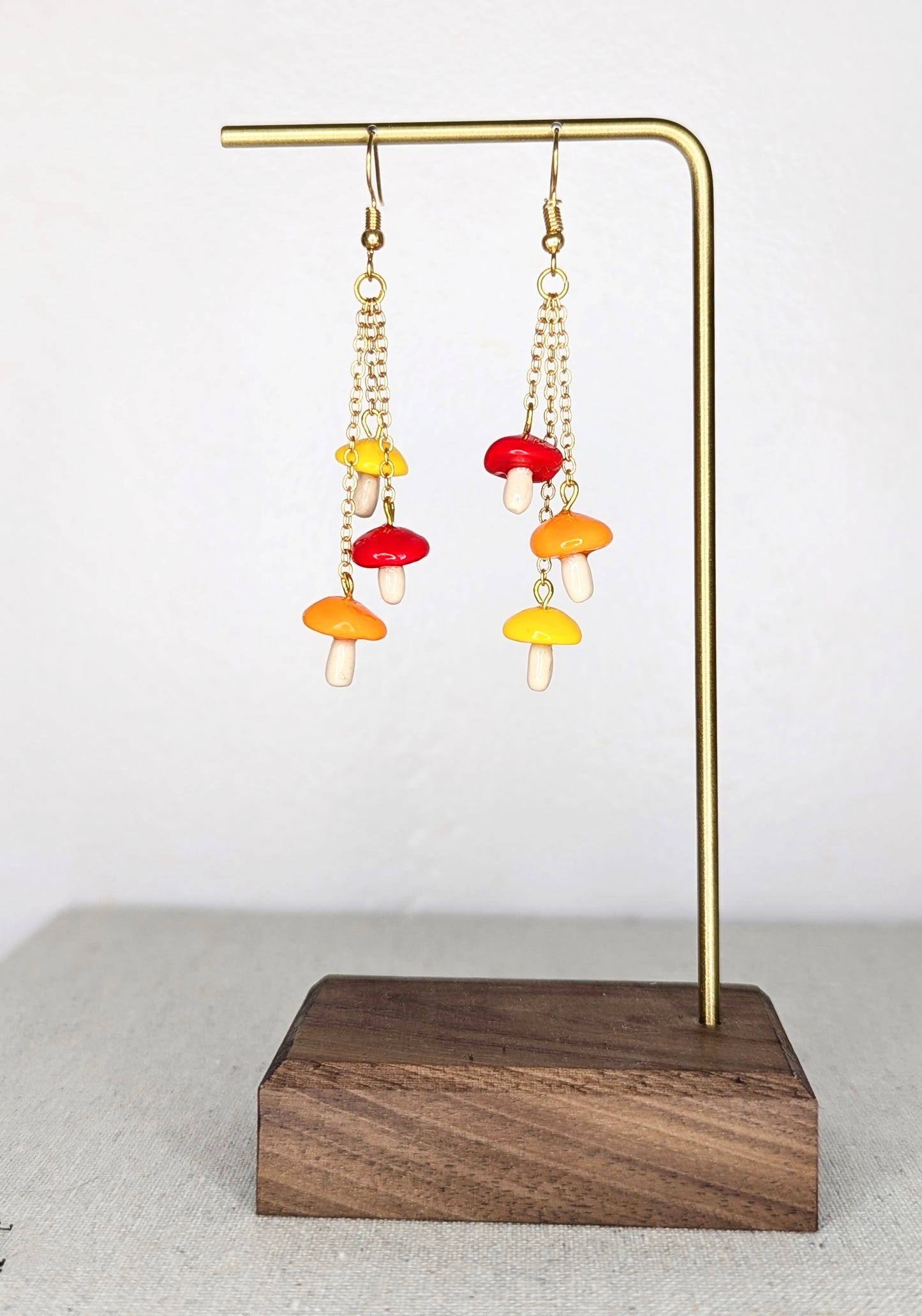 Triple Mini Mushroom Earrings