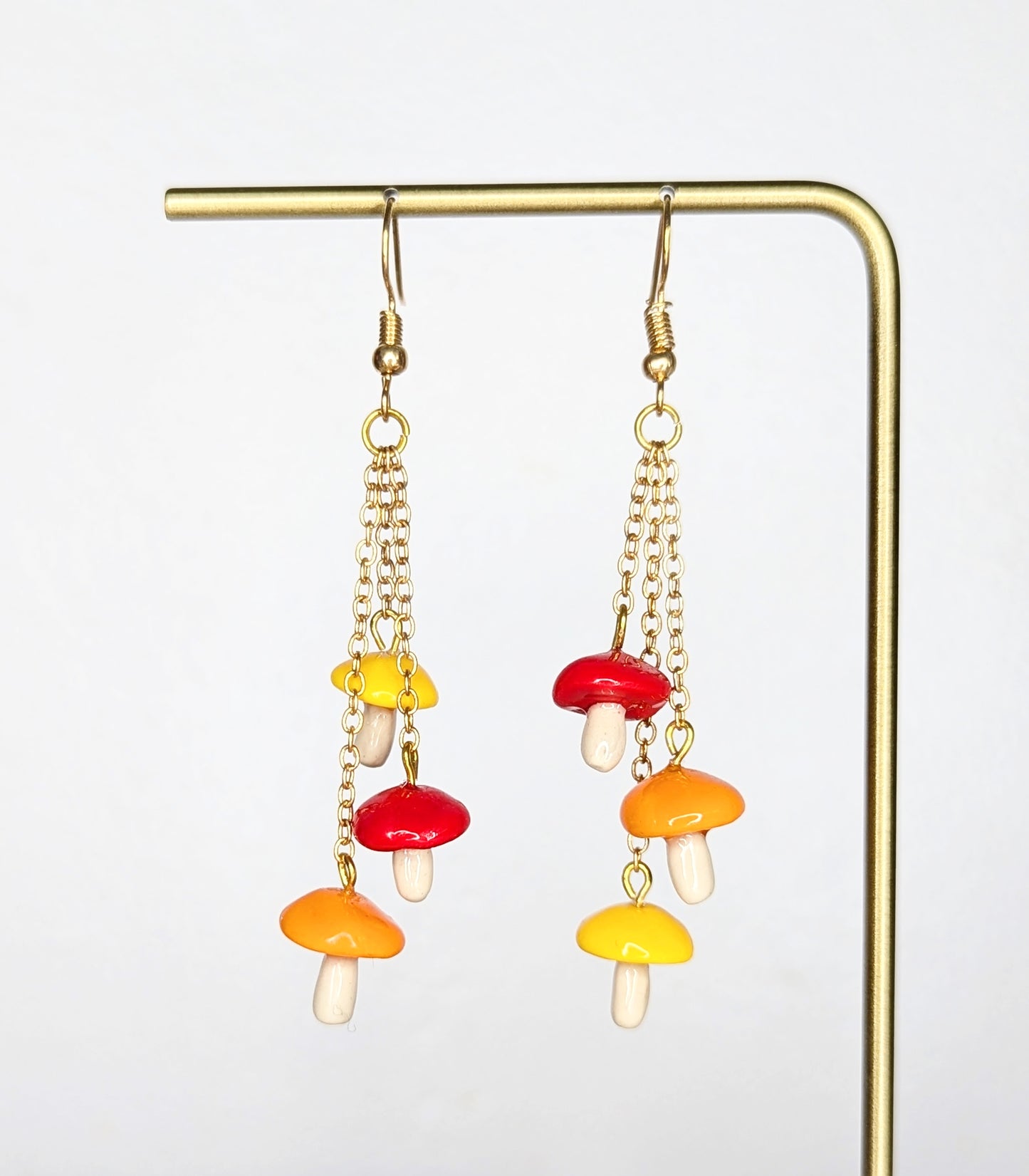 Triple Mini Mushroom Earrings